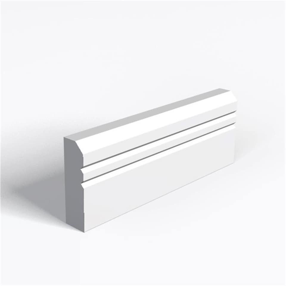 Pack of 15 (Total 15 Units) - MDF Primed Chamfer & 2 V Groove Architrave - 18mm (T) x 69mm (H) x 2440mm (L)