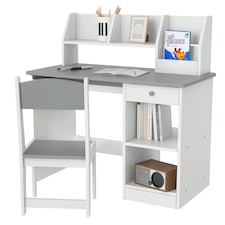 ZONEKIZ Kids Desk and Chair Set with Storage, for Ages 5-8 Years 