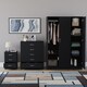 image 2 of Vida Designs Riano 3 Piece Bedroom Set (3 Drawer Bedside Chest, 5 Drawer Chest, 3 Door Wardrobe), Black (5)