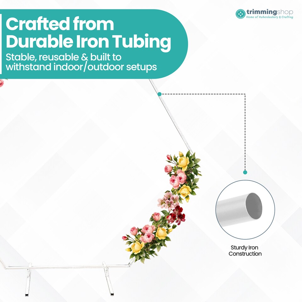 image 1 of White Hexagon Arch Stand Party Background Decoration, Garden Arbors - 240cm