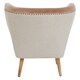image 4 of Cefena Mink Velvet and Natural Linen Chair Brown