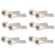 image 1 of Golden Grace 6 Pairs Modern Aura Design Premium Door Handles on Round Rose in Satin Nickel Finish Grey