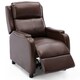 image 2 of Churwell Bonded Leather Pushback Recliner Armchair Sofa Cinema Chair (Brown)