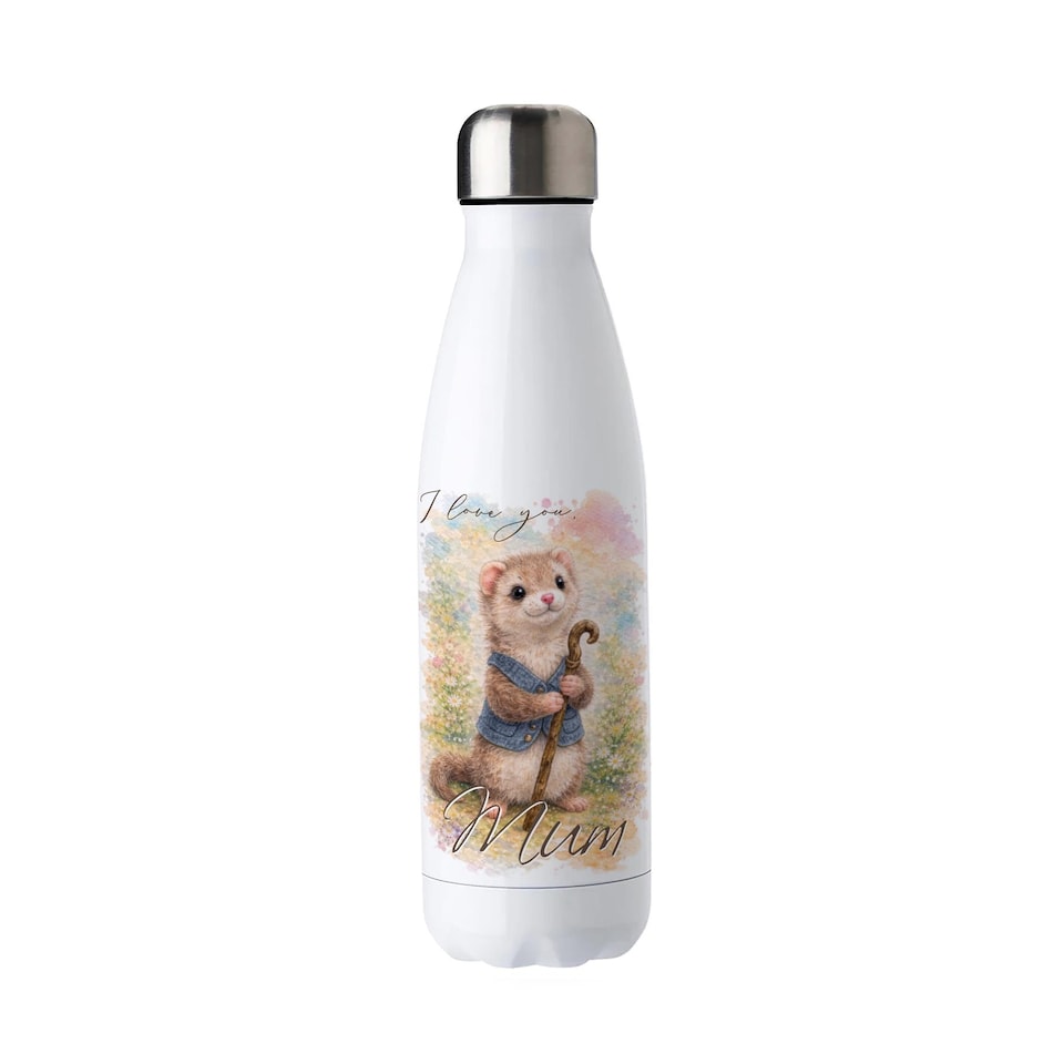 image 1 of Fuzzy Feret Reusable Metal Water Bottle - For Mum