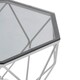 image 5 of Octagonal End Table With Brushed Nickel Base,Boutique Geometric Side Table,Accent Table For Home Decor Silver