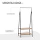 image 3 of HOMCOM Clothes Rail, Freestanding Metal Clothes Rack with 2 Tier Storage Shelves for Bedroom and Entryway, 64 x 42.5 x 149 cm, Black Frame