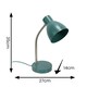 image 3 of ValueLights Keela Teal Adjustable Flexi Neck Desk Table Lamp with LED Bulb