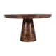 image 3 of Monco Dark Mango Wood Round Coffee Table Brown
