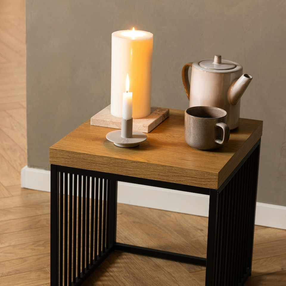 image 1 of Strington Side Table in Black and Oak