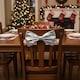 image 4 of 50cm Large Metallic Christmas Chair Bows Sashes Party Dining Decor Wedding | Silver | Silver | Set of 4