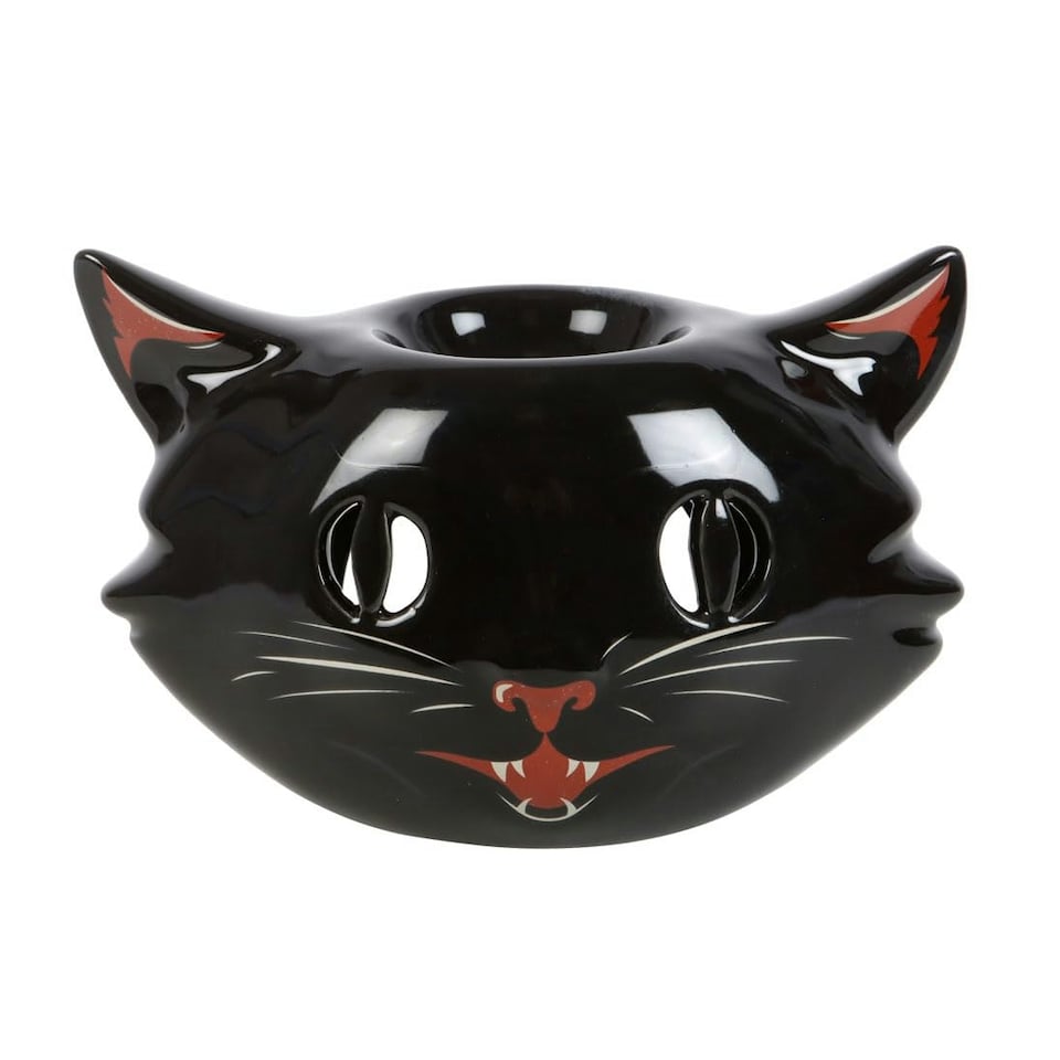 Spooky Black Cat Oil Burner - Dolomite - PD_52424