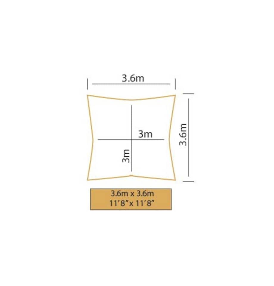 image 1 of 3.6m Square Water Resistant Lime Green Sun Shade Sail