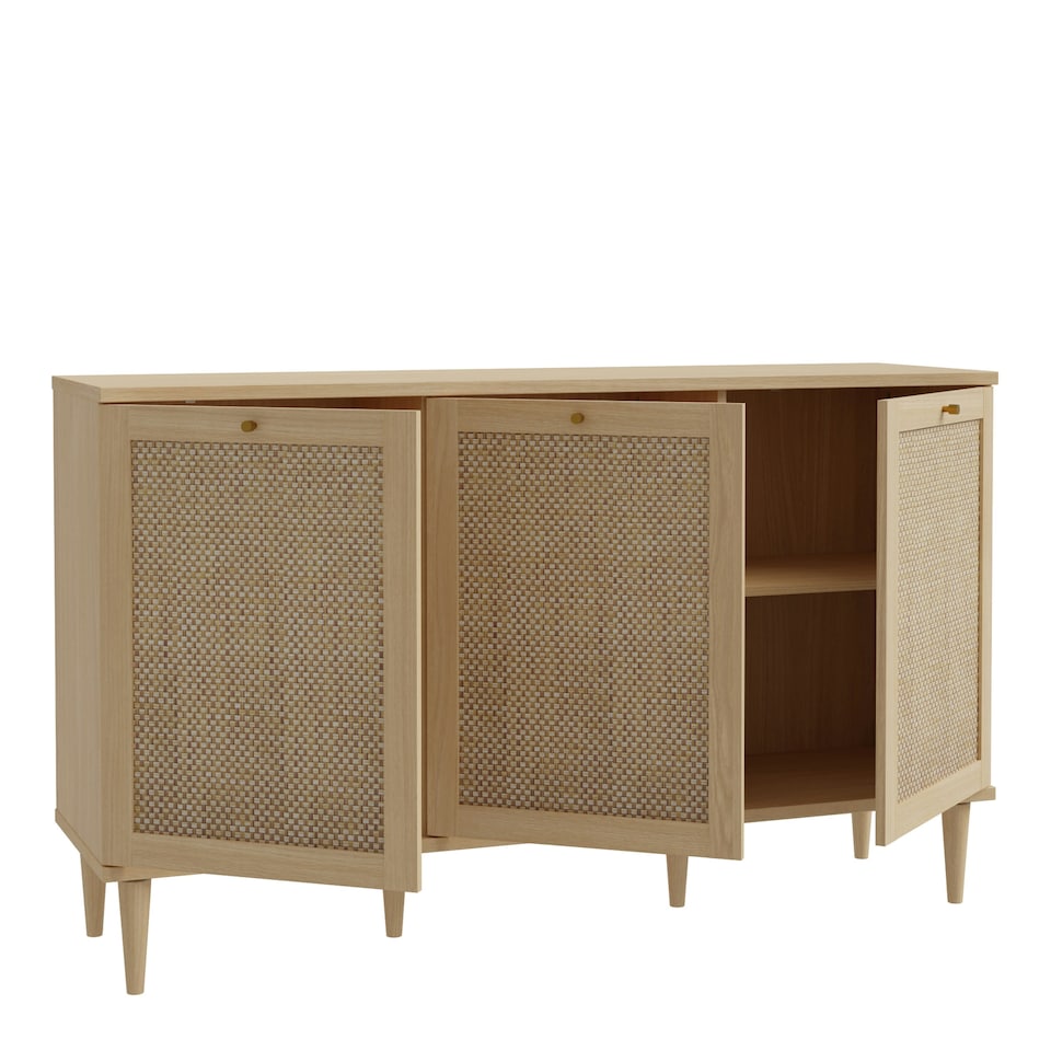 image 1 of Calasetta 3 Door Sideboard in Rattan