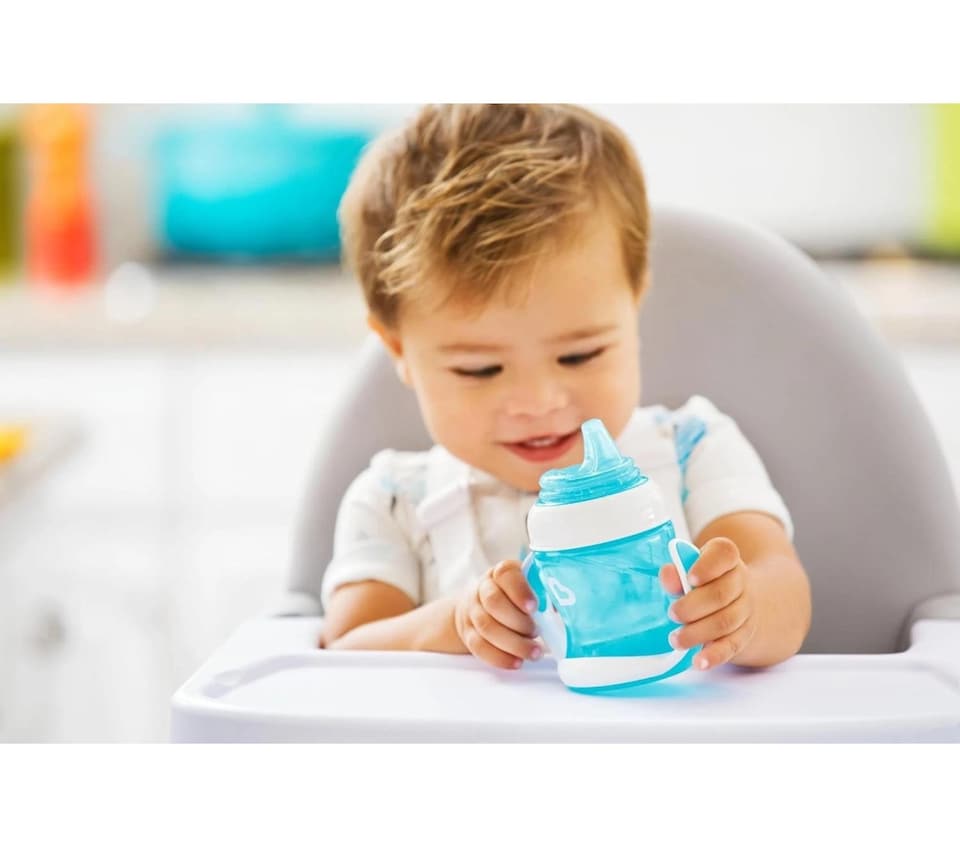 image 1 of Munchkin Baby Drinking Drink Trainer Gentle Transition Cup 125ml Blue 4m+