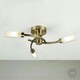 image 1 of ValueLights 3 Way Spiral Flush Antique Brass Effect Ceiling Light Fitting With Glass Shades