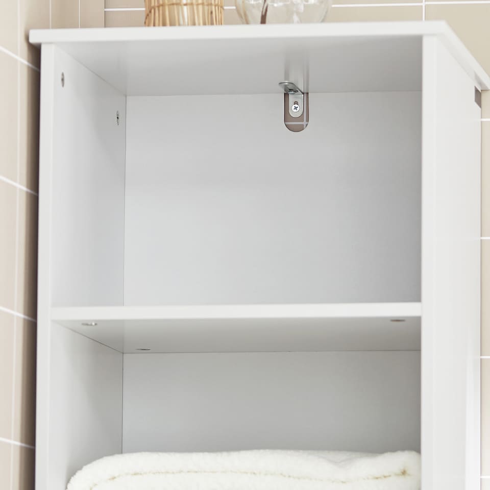 image 1 of SoBuy BZR17-W,Tall Narrow Cupboard Freestanding Storage Cabinet with 1 Drawer | White | White | 1