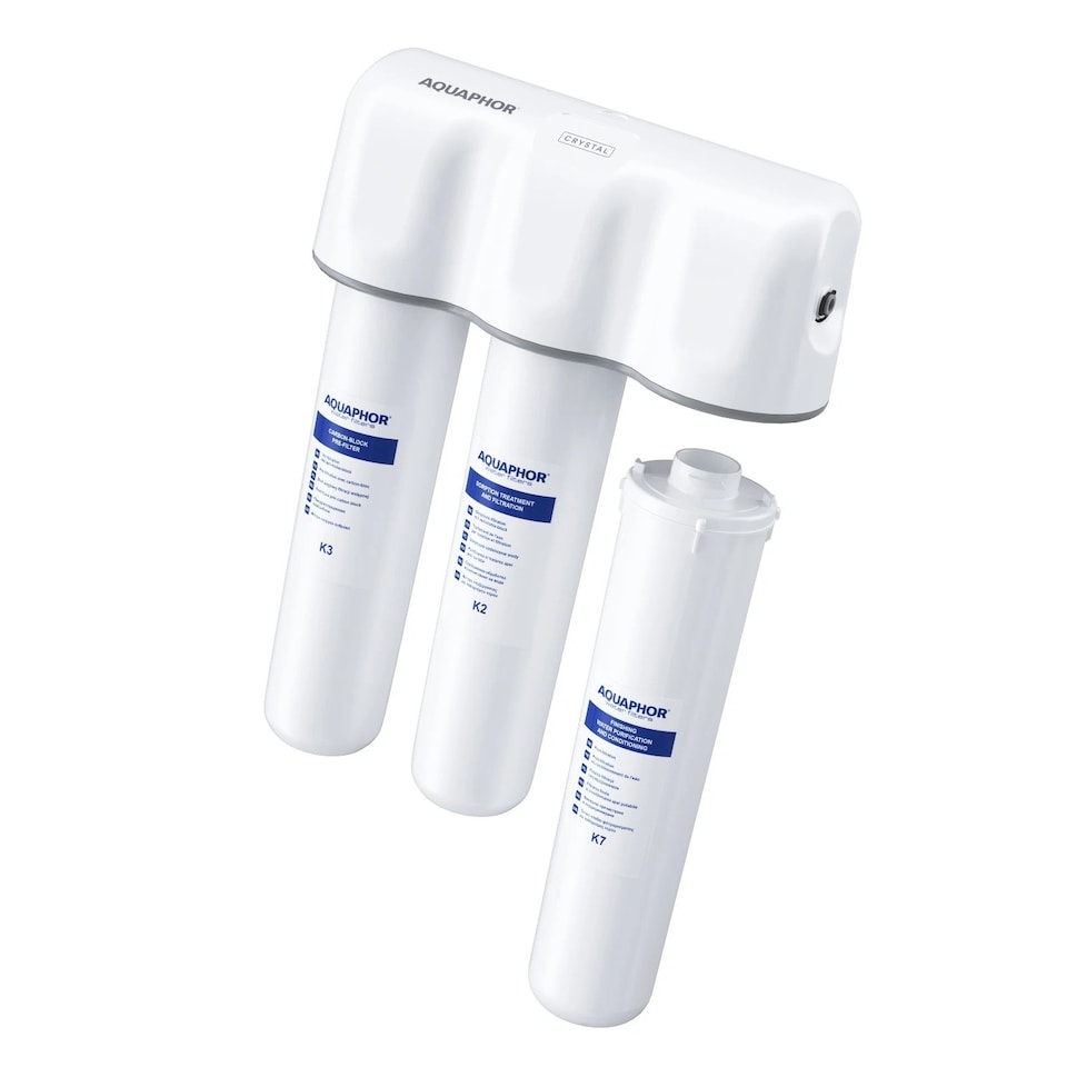 image 1 of AQUAPHOR Crystal : Replacement filter cartridges : K2 - K3 - K7 - easy click and turn fit | White