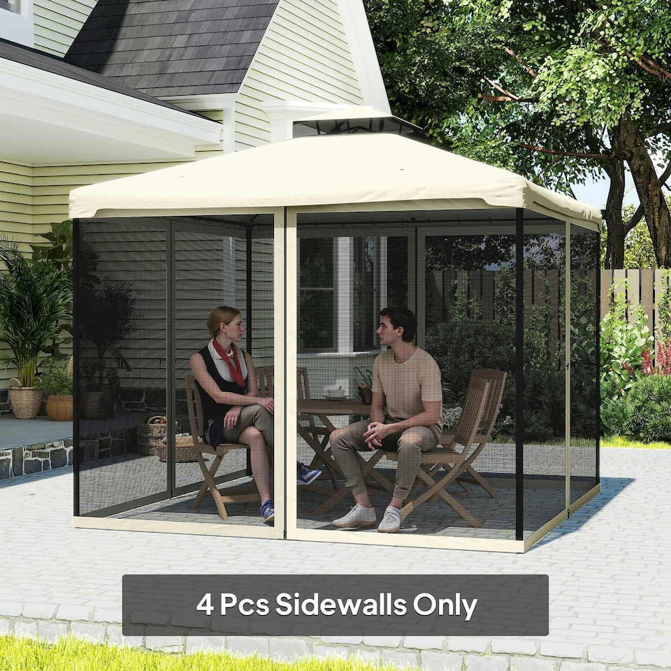 image 1 of Outsunny 302 x 207cm Universal Replacement Gazebo Mesh Netting Screen Walls