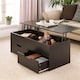 image 1 of Wooden Coffee Table With Lift Up Top and 2 Large Storage Drawers Bruges | Black