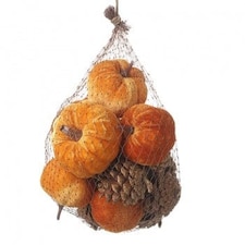 Heaven Sends Halloween Bag of Velvet Pumpkins and Pinecones Decorations