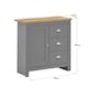 image 5 of Lisbon 1 Door 3 Drawer Storage Cabinet Sideboard Grey & Oak