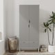 image 3 of Malmo 2 Door 2 Drawer Wardrobe with Scandi Legs Cupboard Hanging Rail 180cm | Multi | Ash Grey Grey | 1