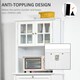 image 5 of HOMCOM Kitchen Storage Cupboard w/ Microwave Drawer for Dining Room, White