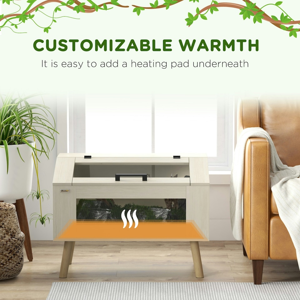 image 1 of PawHut Reptile Terrarium, 111L Snake Vivarium with Tempered Glass Windows