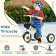 image 3 of AIYAPLAY Trike W/ Adjustable Seat Basket, Kids Tricycle for 2-5 Years Old, White