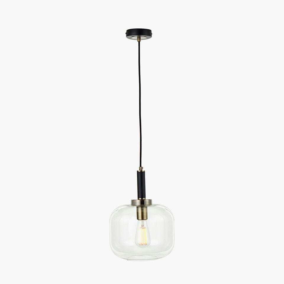 image 1 of Minimalist Industrial Glass Pendant Light