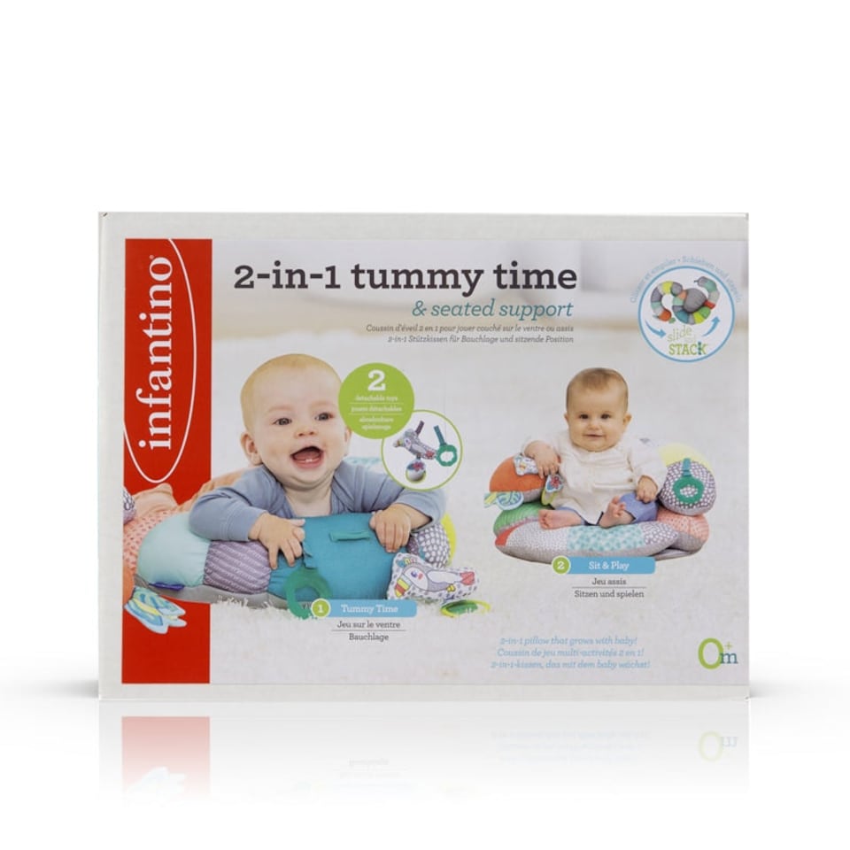 image 1 of Infantino Prop-A-Pillar Tummy Time & Seated Support Pastel