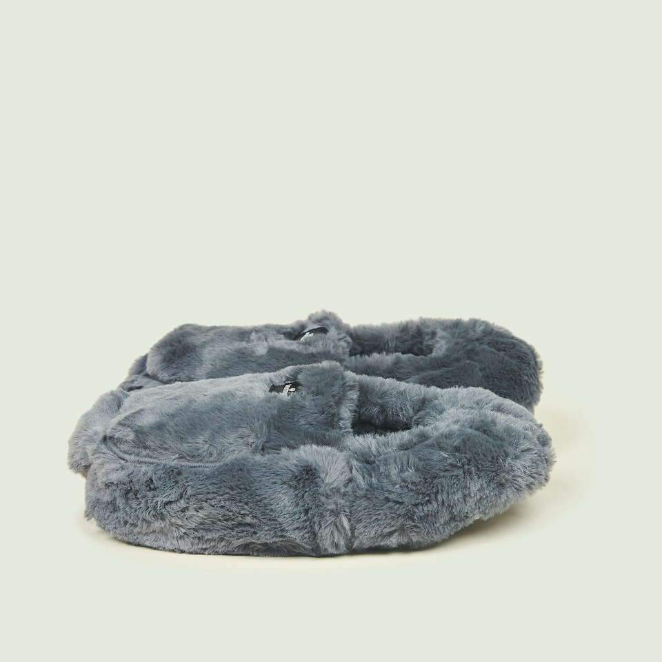 image 1 of Warmies Microwavable Slippers Steel Colour One Size