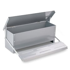 KCT 10kg Automatic Chicken Feeder Self Opening Grey Steel Trough Poultry Treadle | Grey | 1