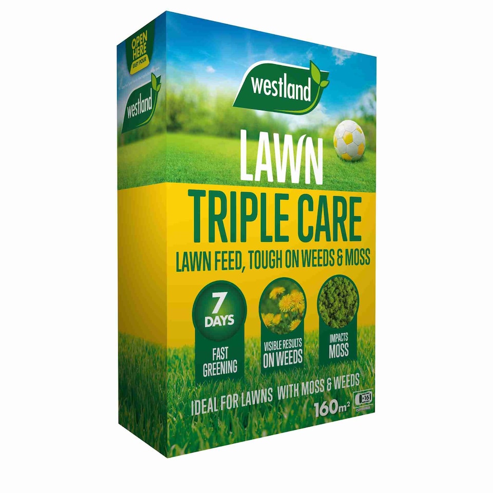 image 1 of Aftercut Westland Triple Care Lawn Feed  Rapid Greening, Moss & Weed Control, Small Granules | Brown | 1 x 350sqm Bag