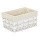 image 1 of White Scandi Storage Basket with White Lining White | White | M