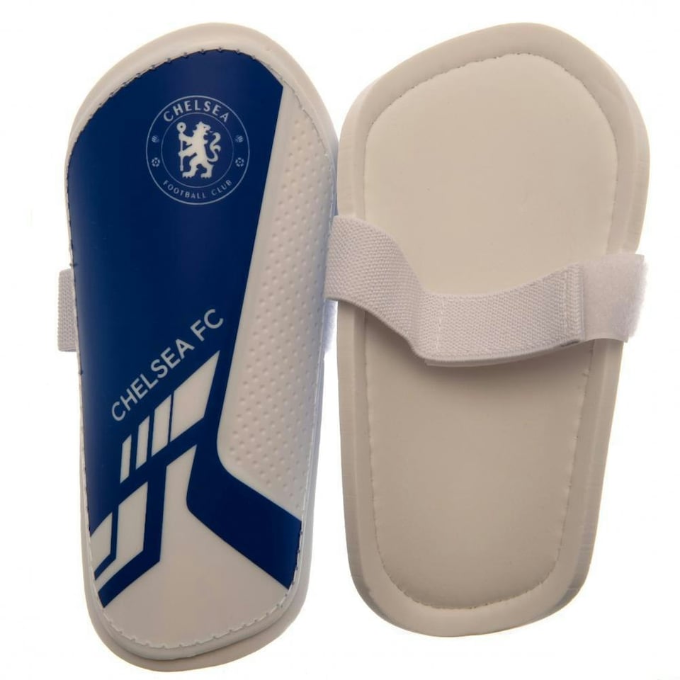 image 1 of Chelsea FC Childrens/Kids Slip-In Shin Guards - Blue/White - S