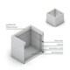 image 3 of Primrose Grey Cube Handmade Fiberstone Indoor Outdoor Planter 50cm