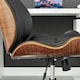 image 4 of Furniturebox Parker Black Faux Leather Wood Back Office Chair