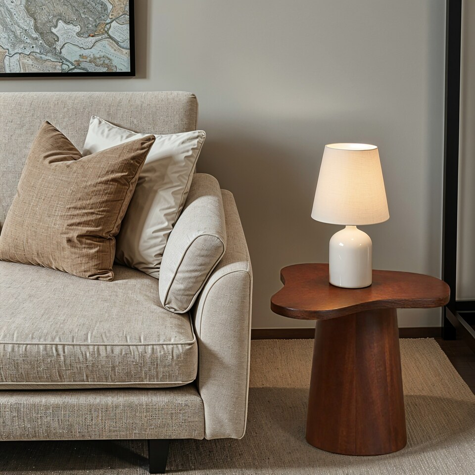 image 1 of Nolan Solid Wood Side Table Brown