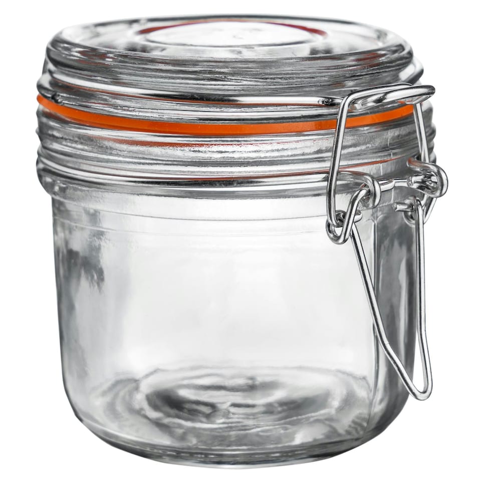 image 1 of Argon Tableware Glass Storage Jars with Heart Labels - 200ml - Clear - Pack of 6