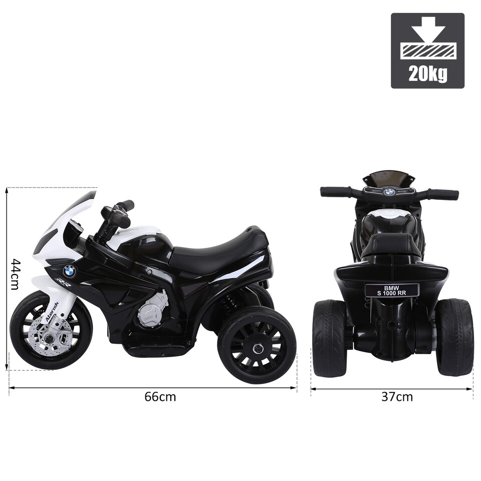 image 1 of HOMCOM Electric Kids Ride on motorcycle, BMW Licensed, Black