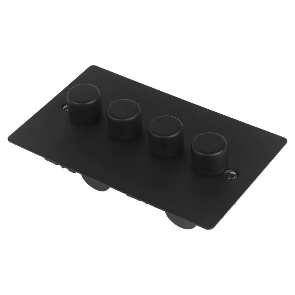 image 1 of Volex Crabtree 4-Gang Dimmer Light Switch - Flush Style