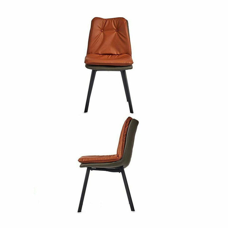 image 1 of Armchair Buttons Brown Black Grey Steel 62 x 85 x 47 cm (2 Units) Brown