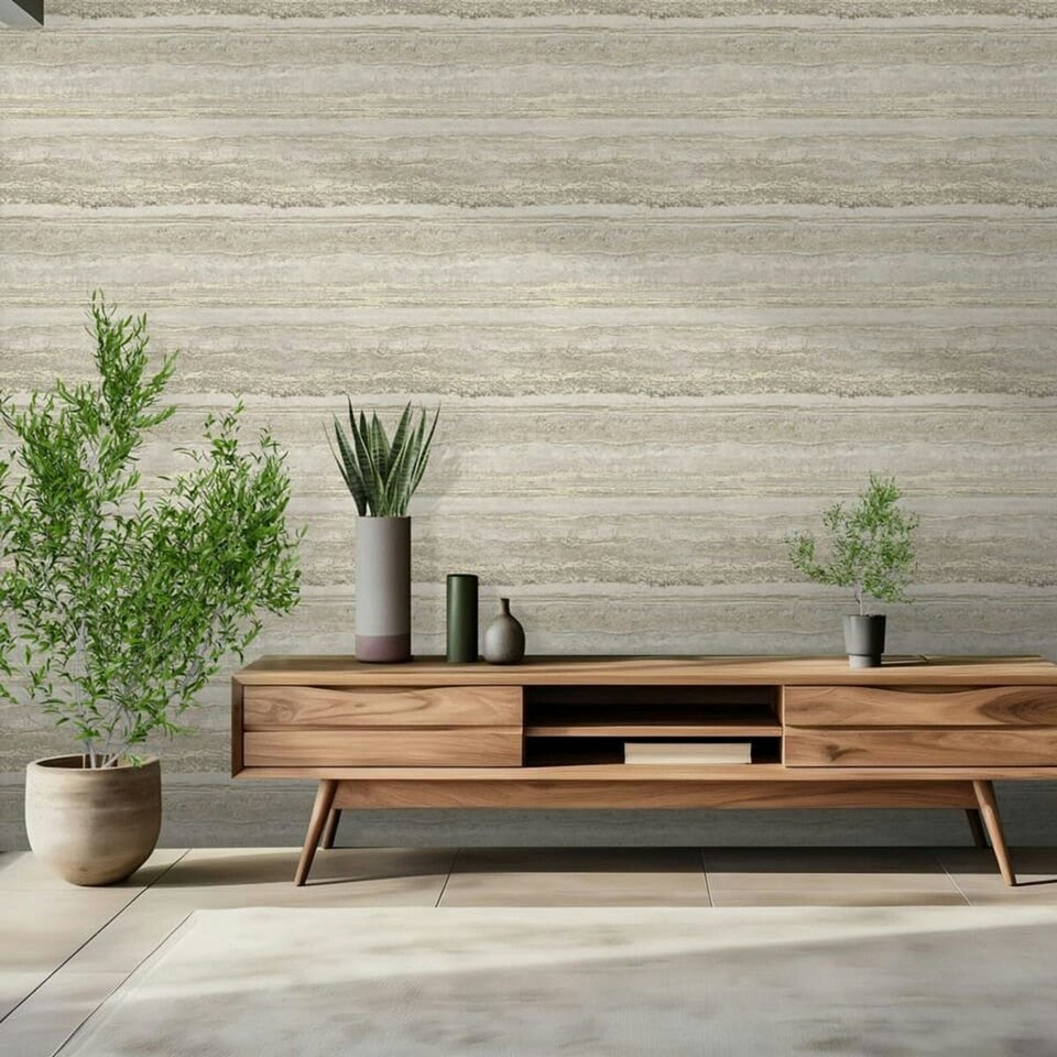 image 1 of Debona Strata Marble Wallpaper - Natural - 10m x 0.5m Cream