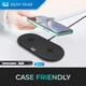 image 3 of Adesso 15W Max Qi-Certified Dual 2-Coil Wireless Fast Charging Pad