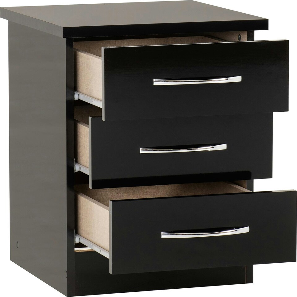 image 1 of Nevada 4 Door Wardrobe 4 Piece Bedroom Set Black