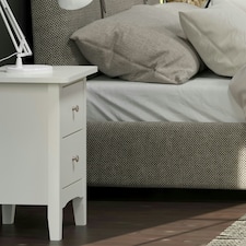 Como White, 2 Petite Drawer Bedside Cabinet White