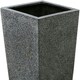 image 3 of Primrose Poly Terrazzo Stone Black Tall Flared Outdoor Square Planter 91cm