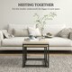image 9 of HOMCOM Coffee Table Set of 2 with 3.5cm Thick Tabletop, Oak