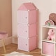 image 1 of OHS Kids Cube Castle Storage Tower Modern Space Saving Clothes Shoes Toys 3 Boxes Organiser Unit Pink
